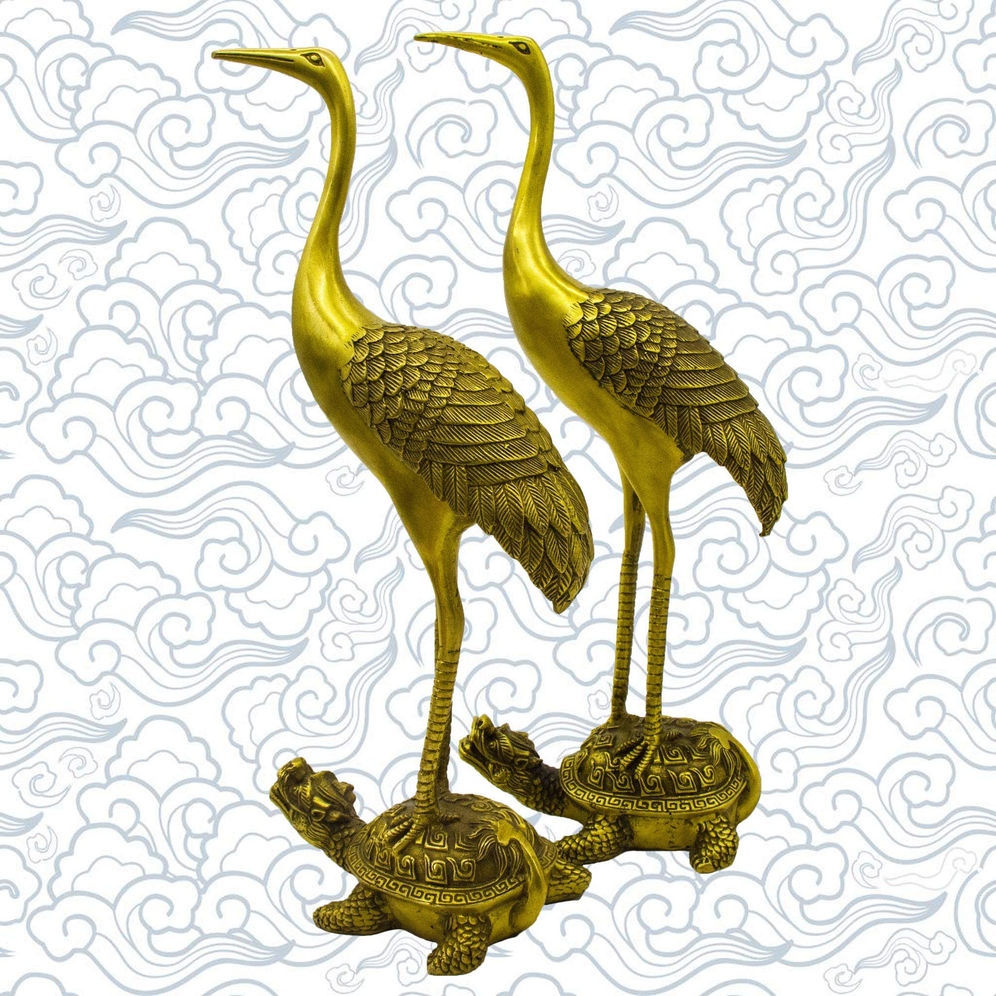 Amazon.com: ADDUNE Crane Stepping on Turtle Chinese Handmade Brass